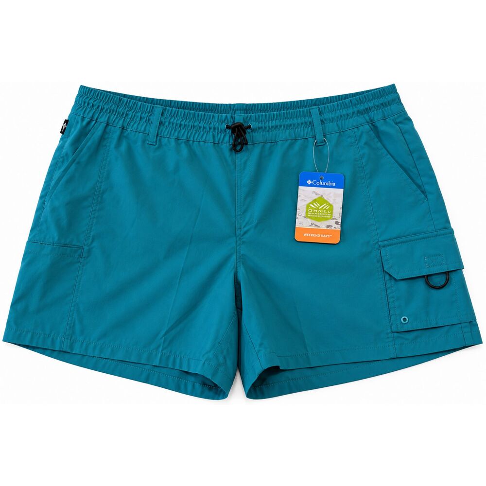 Columbia Weekend Rays Womens 1X Water Shorts Teal Omni Shield 5" NWT AW8873